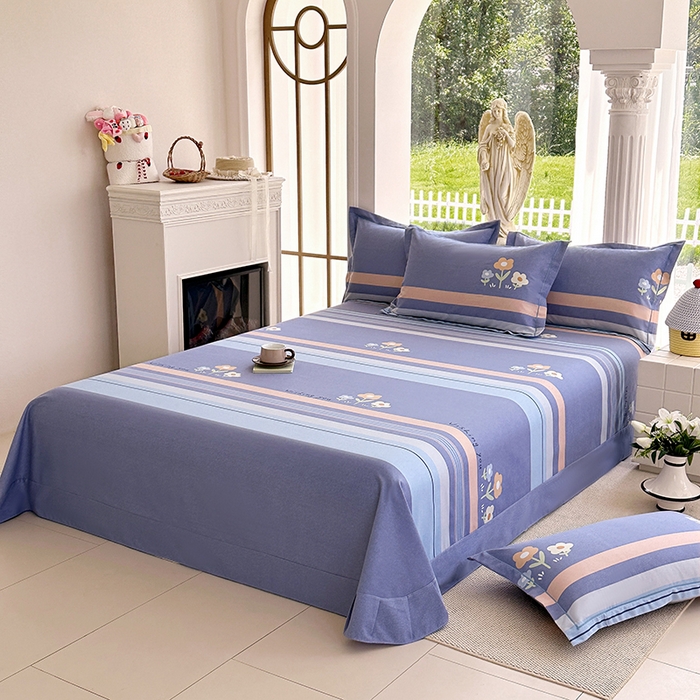 91家纺网 家纺一手货源 找家纺 家贝爱 2024新款加厚纯棉生态磨毛床单系列  三色花