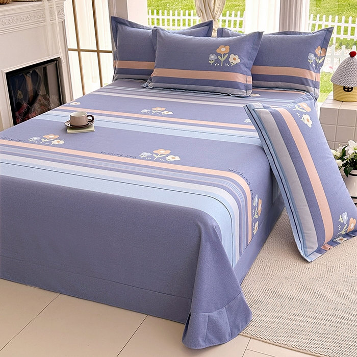 91家纺网 家纺一手货源 找家纺 家贝爱 2024新款加厚纯棉生态磨毛床单系列  三色花