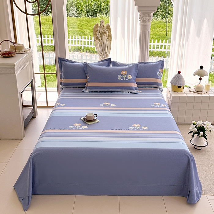 家贝爱 2024新款加厚纯棉生态磨毛床单系列  三色花