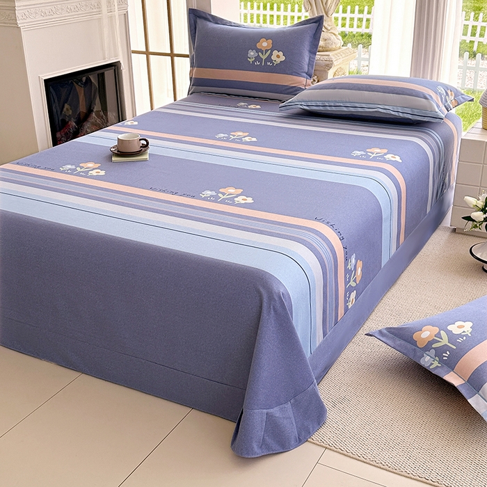 91家纺网 家纺一手货源 找家纺 家贝爱 2024新款加厚纯棉生态磨毛床单系列  三色花