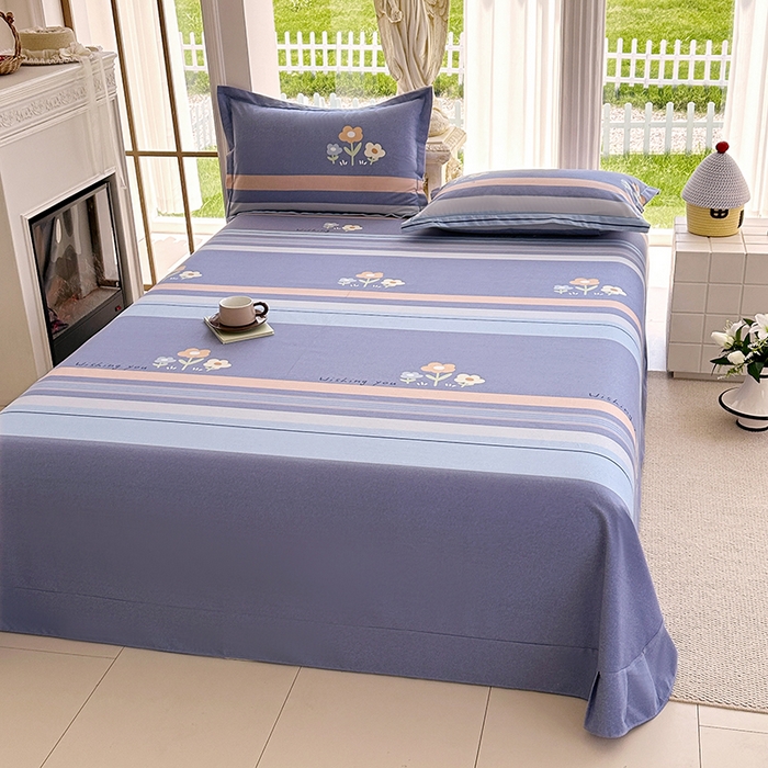 91家纺网 家纺一手货源 找家纺 家贝爱 2024新款加厚纯棉生态磨毛床单系列  三色花