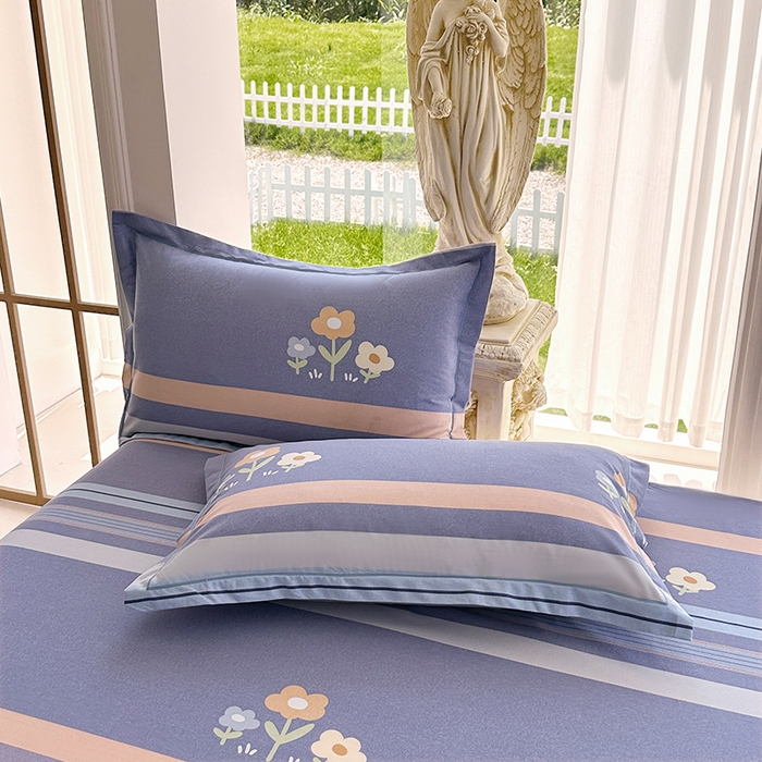 91家纺网 家纺一手货源 找家纺 家贝爱 2024新款加厚纯棉生态磨毛床单系列  三色花