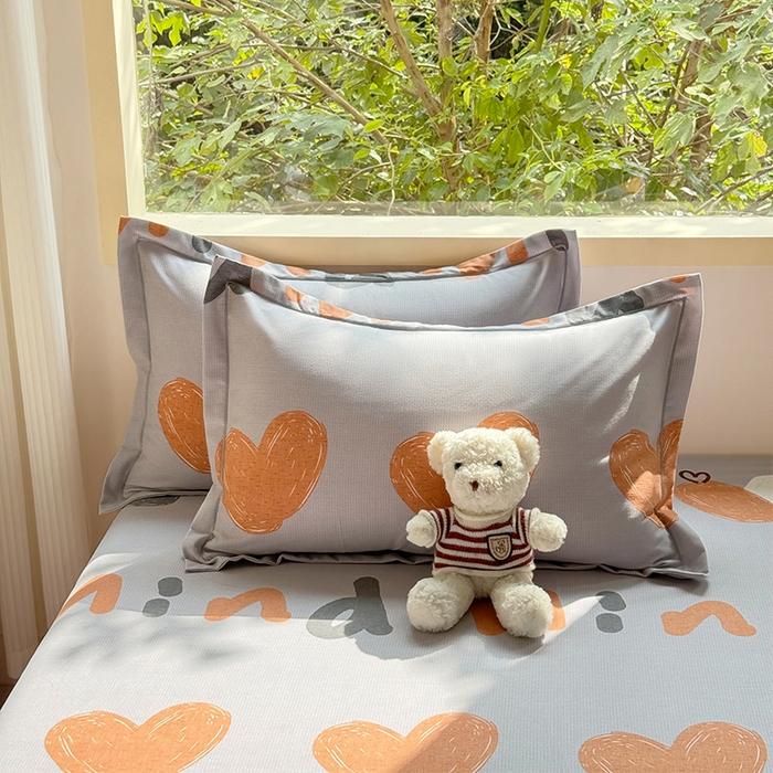 91家纺网 家纺一手货源 找家纺 家贝爱 2024新款加厚纯棉生态磨毛床单系列  心动连连