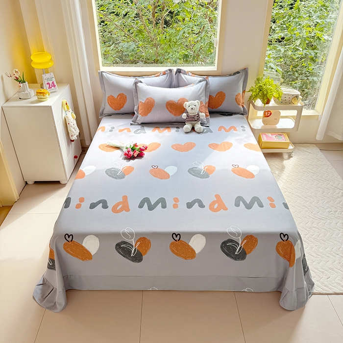 91家纺网 家纺一手货源 找家纺 家贝爱 2024新款加厚纯棉生态磨毛床单系列  心动连连