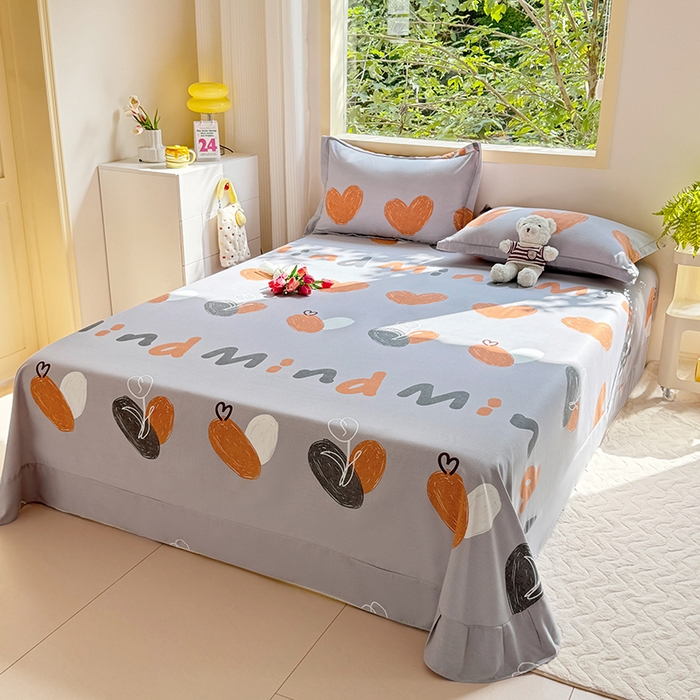 91家纺网 家纺一手货源 找家纺 家贝爱 2024新款加厚纯棉生态磨毛床单系列  心动连连