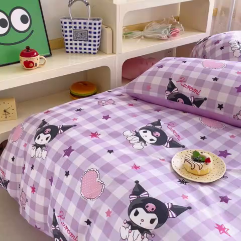 91家纺网 家纺一手货源 找家纺 浩诚 2025新款三丽鸥专版花型三件套四件套 星语