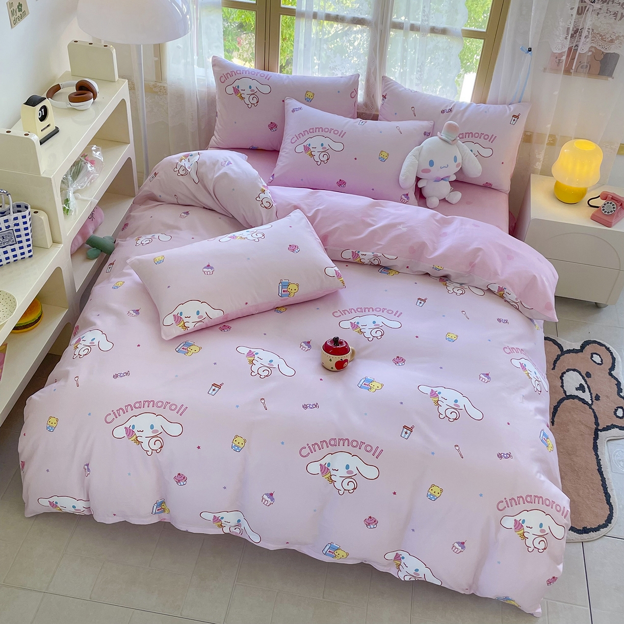 91家纺网 家纺一手货源 找家纺 浩诚 2025新款三丽鸥专版花型三件套四件套 云朵