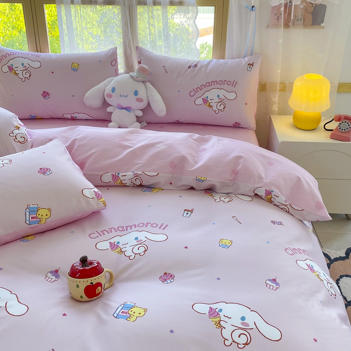 91家纺网 家纺一手货源 找家纺 浩诚 2025新款三丽鸥专版花型三件套四件套 云朵