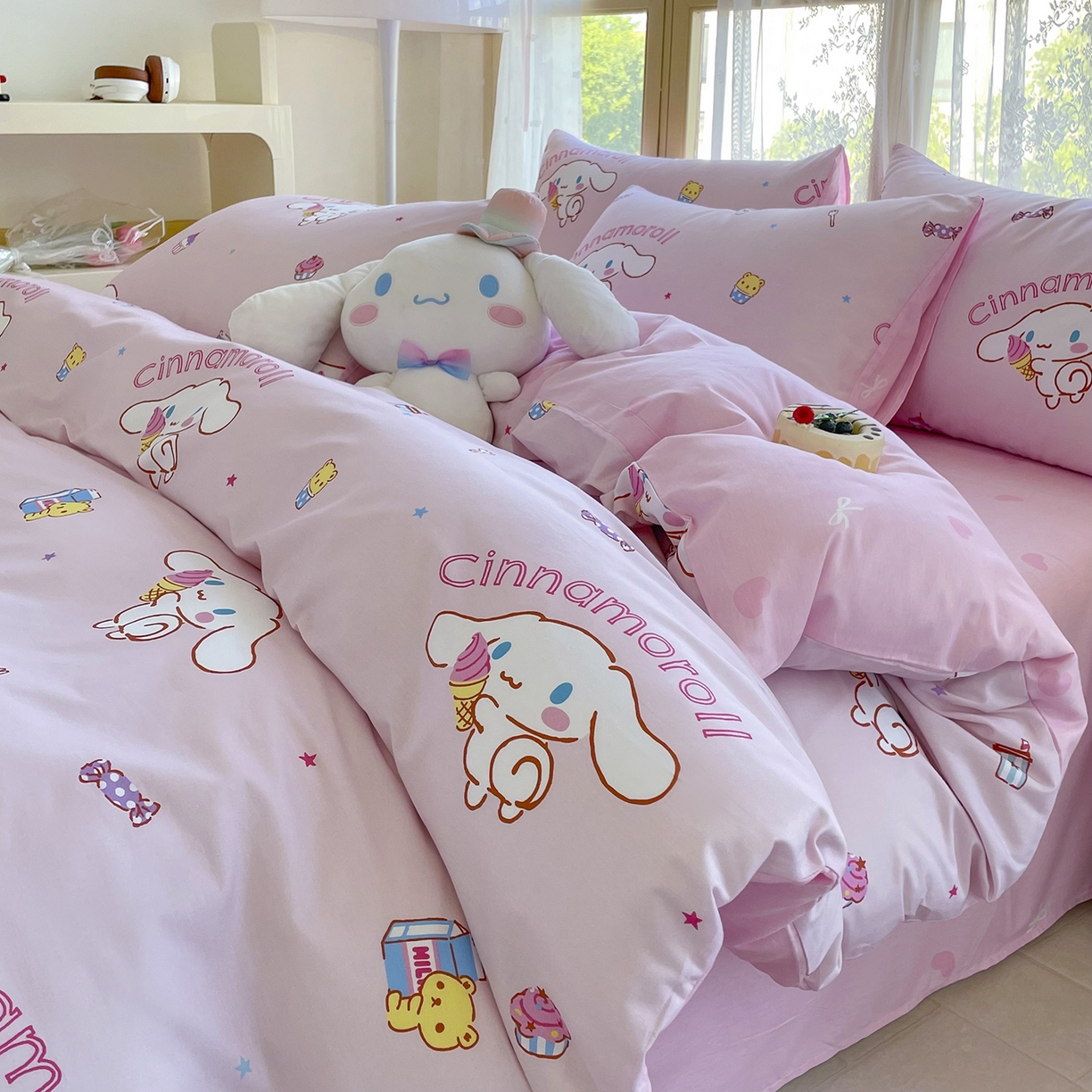 91家纺网 家纺一手货源 找家纺 浩诚 2025新款三丽鸥专版花型三件套四件套 云朵