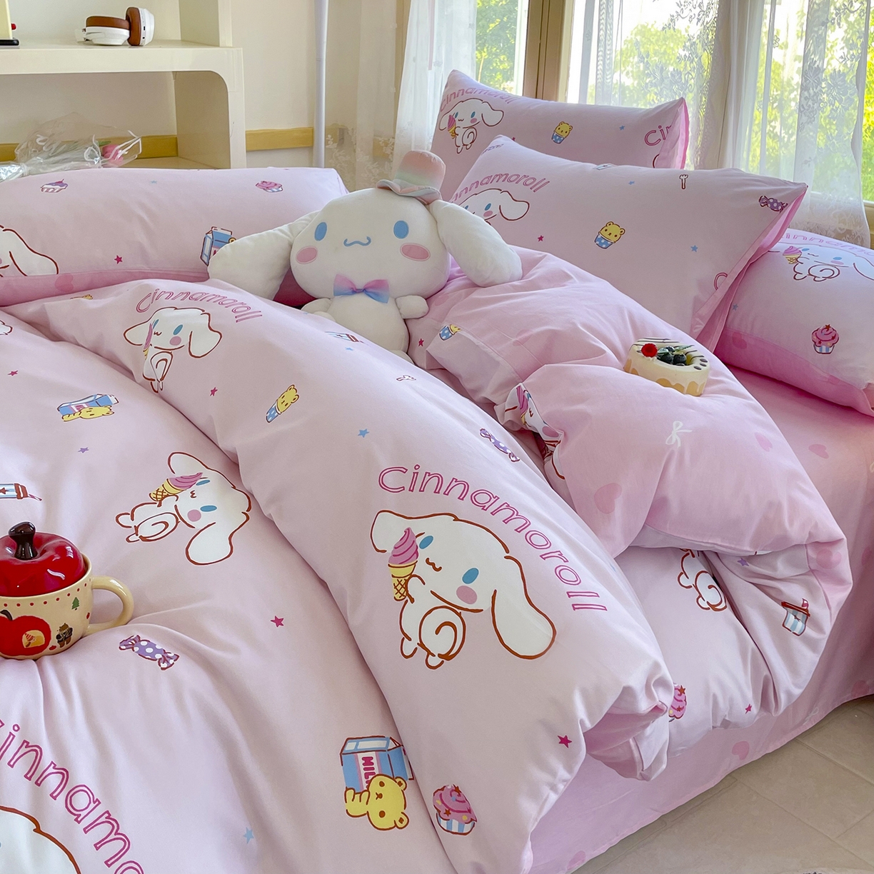 91家纺网 家纺一手货源 找家纺 浩诚 2025新款三丽鸥专版花型三件套四件套 云朵