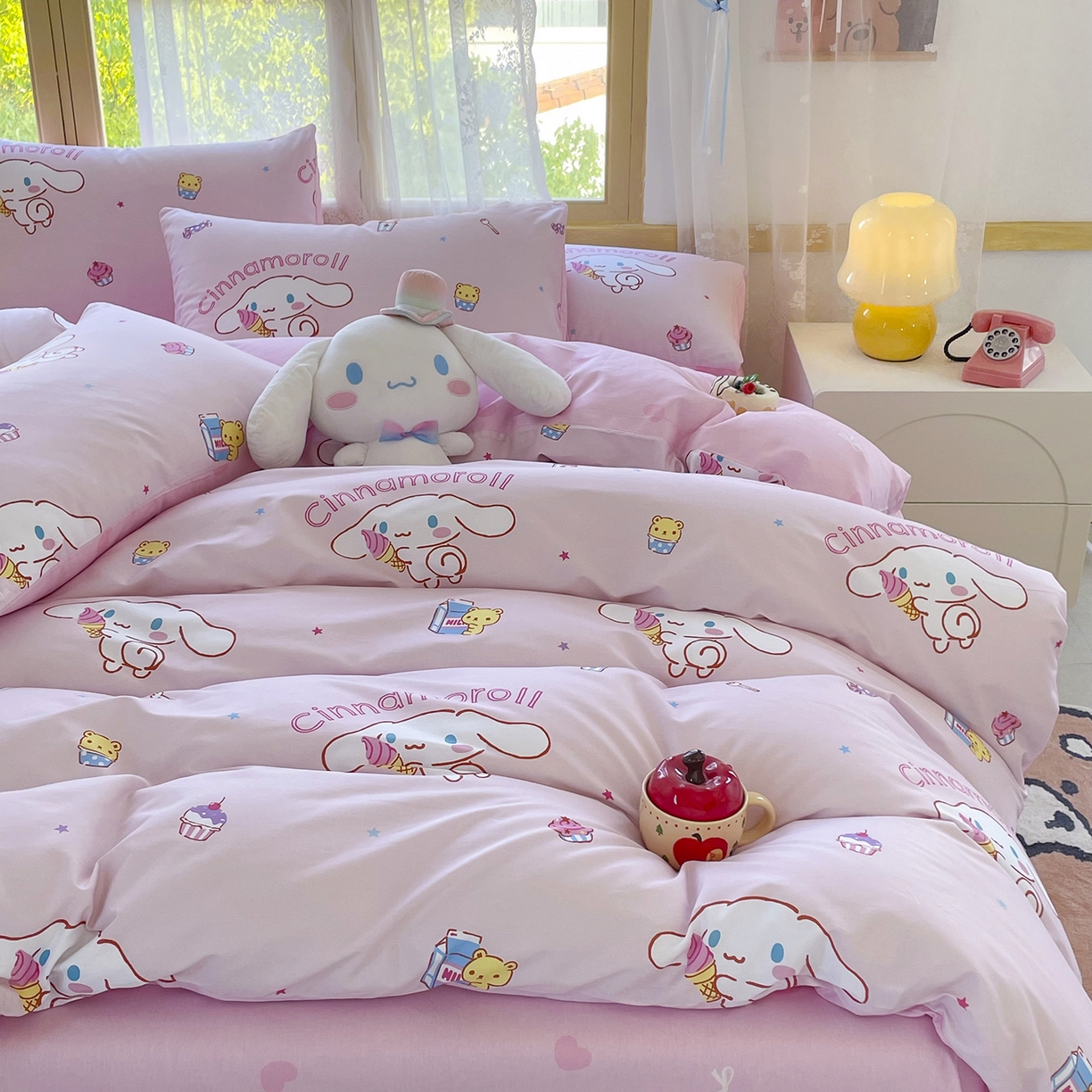 91家纺网 家纺一手货源 找家纺 浩诚 2025新款三丽鸥专版花型三件套四件套 云朵