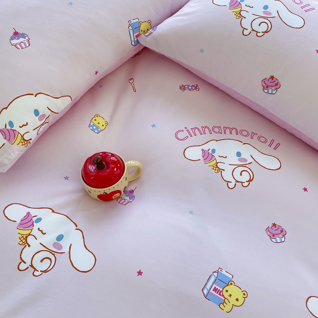 91家纺网 家纺一手货源 找家纺 浩诚 2025新款三丽鸥专版花型三件套四件套 云朵