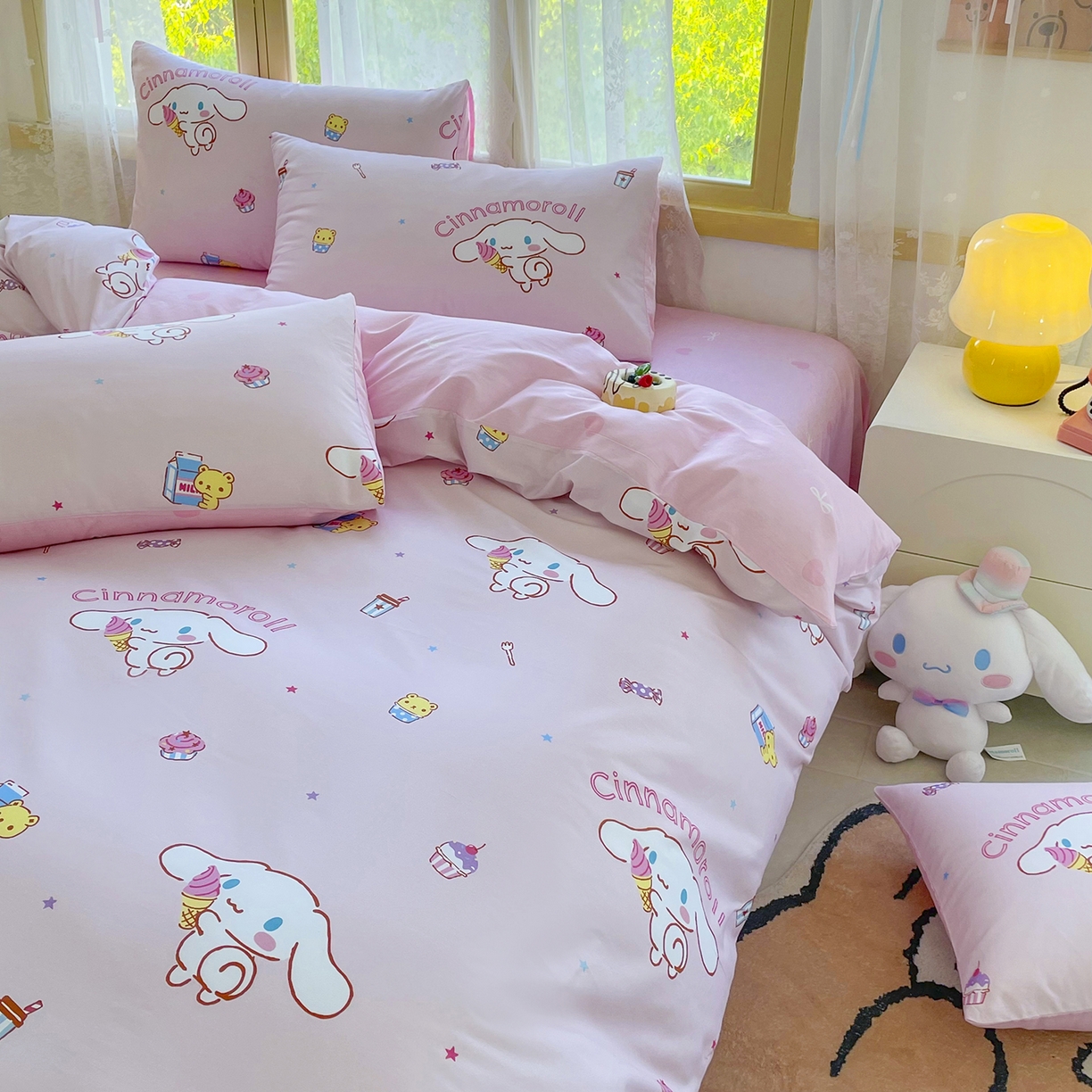 91家纺网 家纺一手货源 找家纺 浩诚 2025新款三丽鸥专版花型三件套四件套 云朵