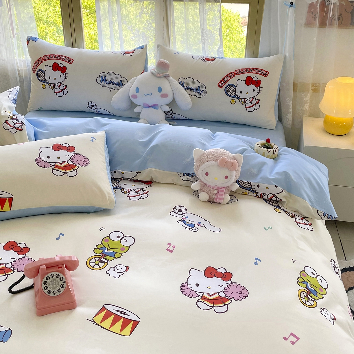 91家纺网 家纺一手货源 找家纺 浩诚 2025新款三丽鸥专版花型三件套四件套 运动会