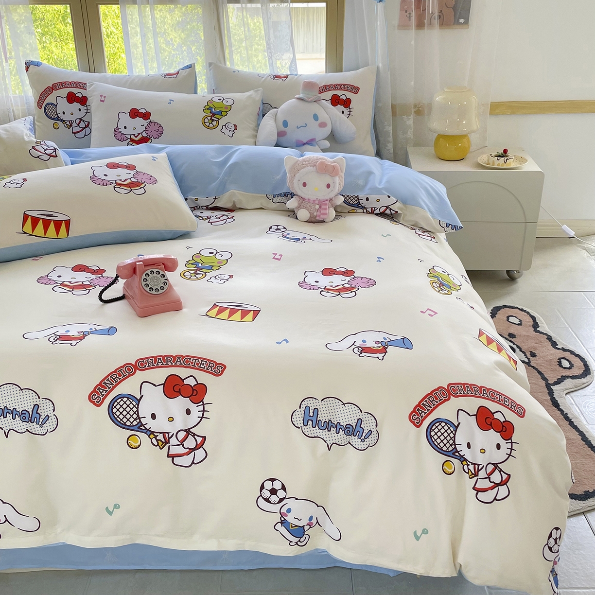 91家纺网 家纺一手货源 找家纺 浩诚 2025新款三丽鸥专版花型三件套四件套 运动会