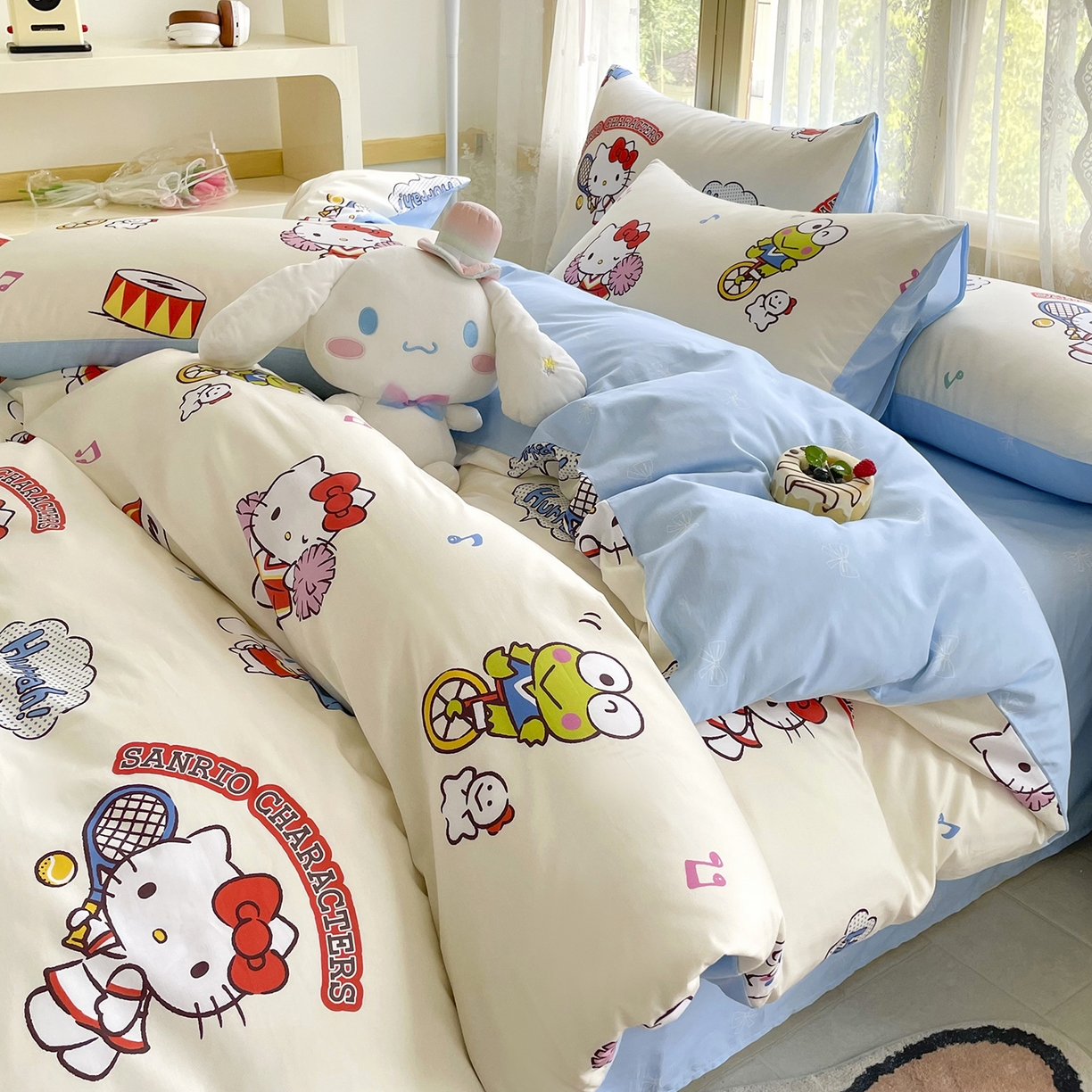 91家纺网 家纺一手货源 找家纺 浩诚 2025新款三丽鸥专版花型三件套四件套 运动会