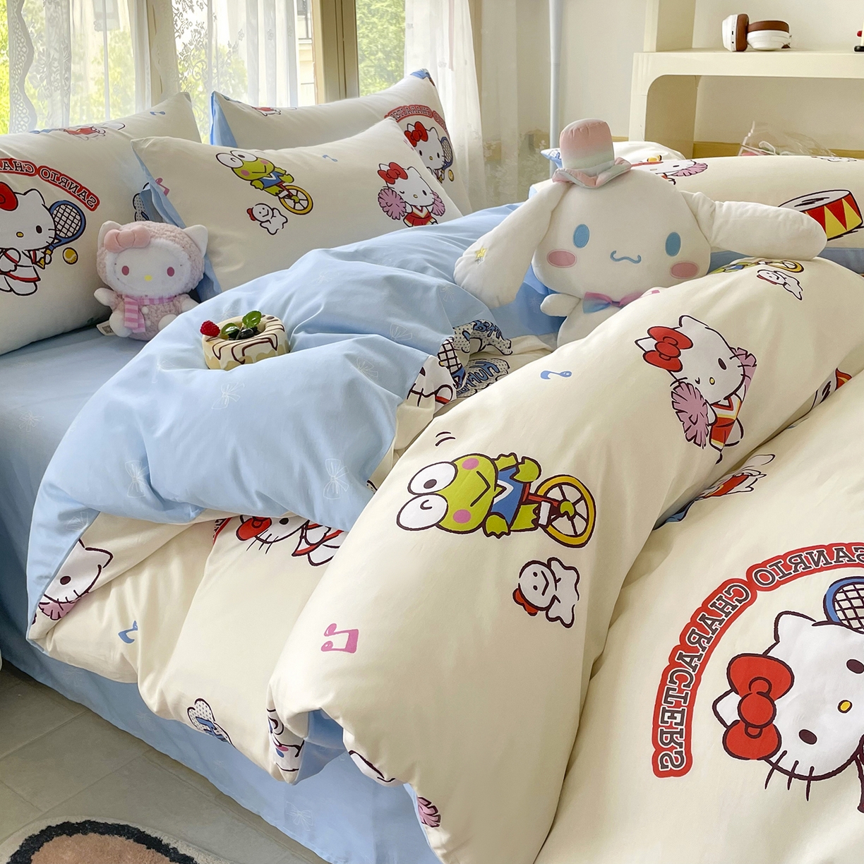 91家纺网 家纺一手货源 找家纺 浩诚 2025新款三丽鸥专版花型三件套四件套 运动会