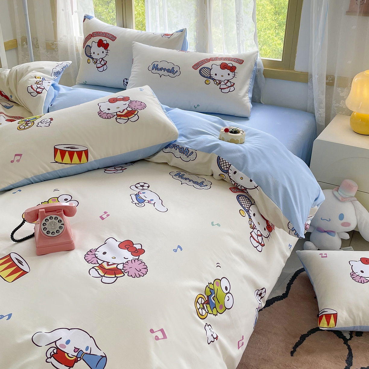 91家纺网 家纺一手货源 找家纺 浩诚 2025新款三丽鸥专版花型三件套四件套 运动会