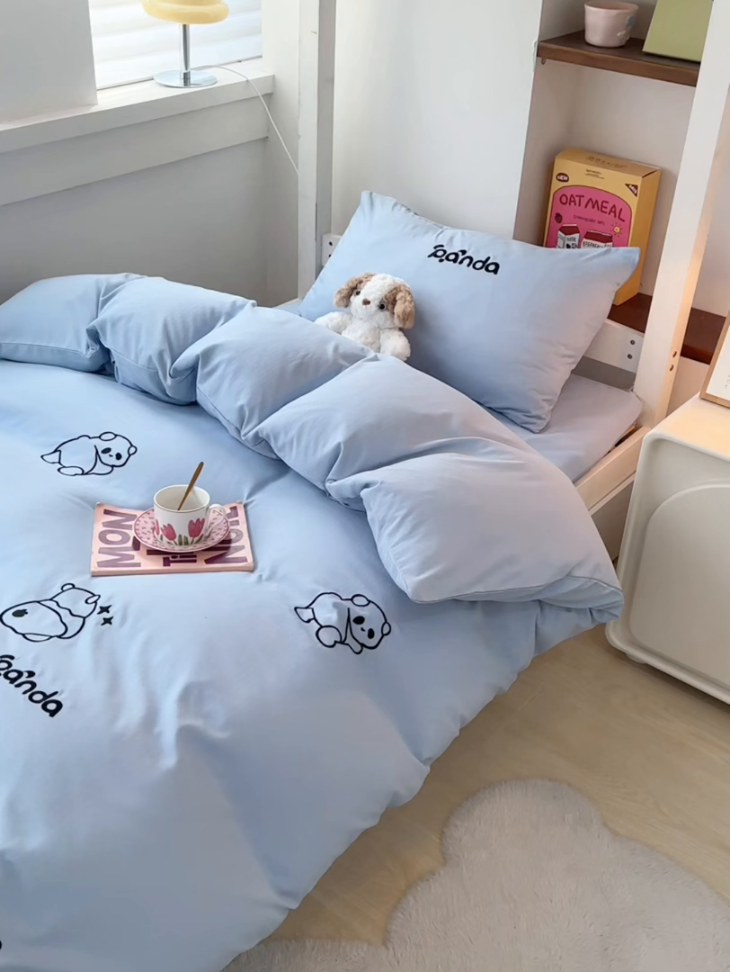 91家纺网 家纺一手货源 找家纺 （总）多乐家纺 2025新款超柔A类母婴级加厚小竺棉学生宿舍三件套上下铺三件套四件套