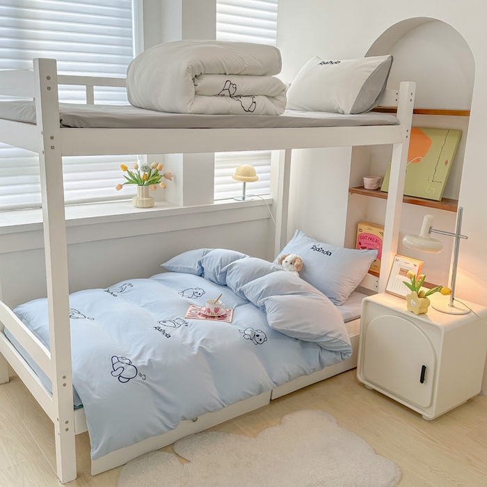 91家纺网 家纺一手货源 找家纺 （总）多乐家纺 2025新款超柔A类母婴级加厚小竺棉学生宿舍三件套上下铺三件套四件套