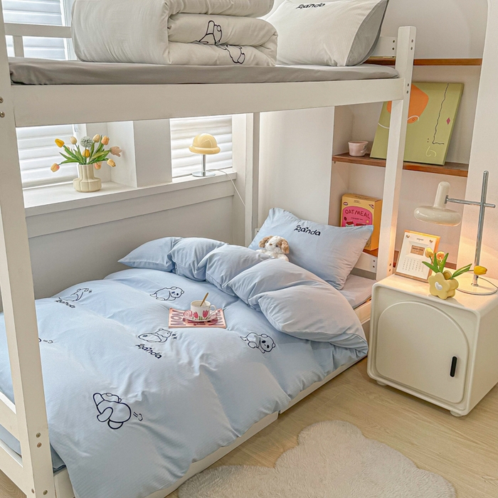 91家纺网 家纺一手货源 找家纺 （总）多乐家纺 2025新款超柔A类母婴级加厚小竺棉学生宿舍三件套上下铺三件套四件套