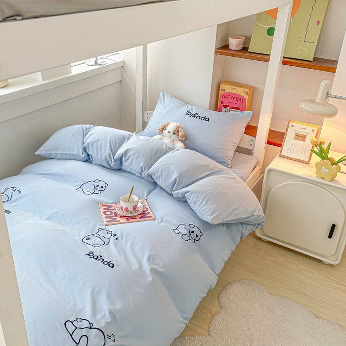 91家纺网 家纺一手货源 找家纺 （总）多乐家纺 2025新款超柔A类母婴级加厚小竺棉学生宿舍三件套上下铺三件套四件套