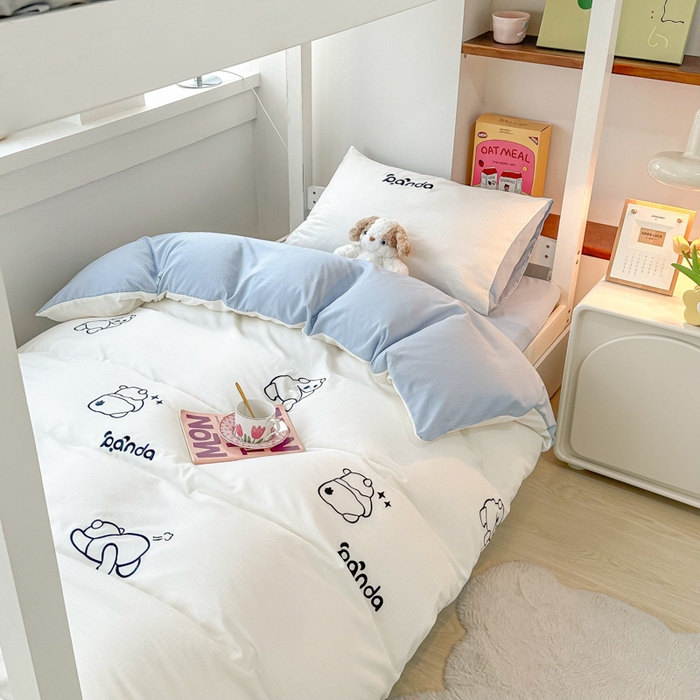 91家纺网 家纺一手货源 找家纺 （总）多乐家纺 2025新款超柔A类母婴级加厚小竺棉学生宿舍三件套上下铺三件套四件套