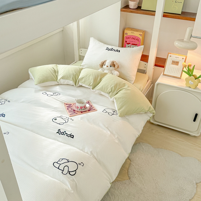 91家纺网 家纺一手货源 找家纺 （总）多乐家纺 2025新款超柔A类母婴级加厚小竺棉学生宿舍三件套上下铺三件套四件套