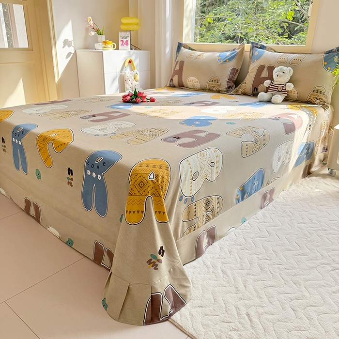 91家纺网 家纺一手货源 找家纺 家贝爱 2024新款加厚纯棉生态磨毛床单系列  印象派