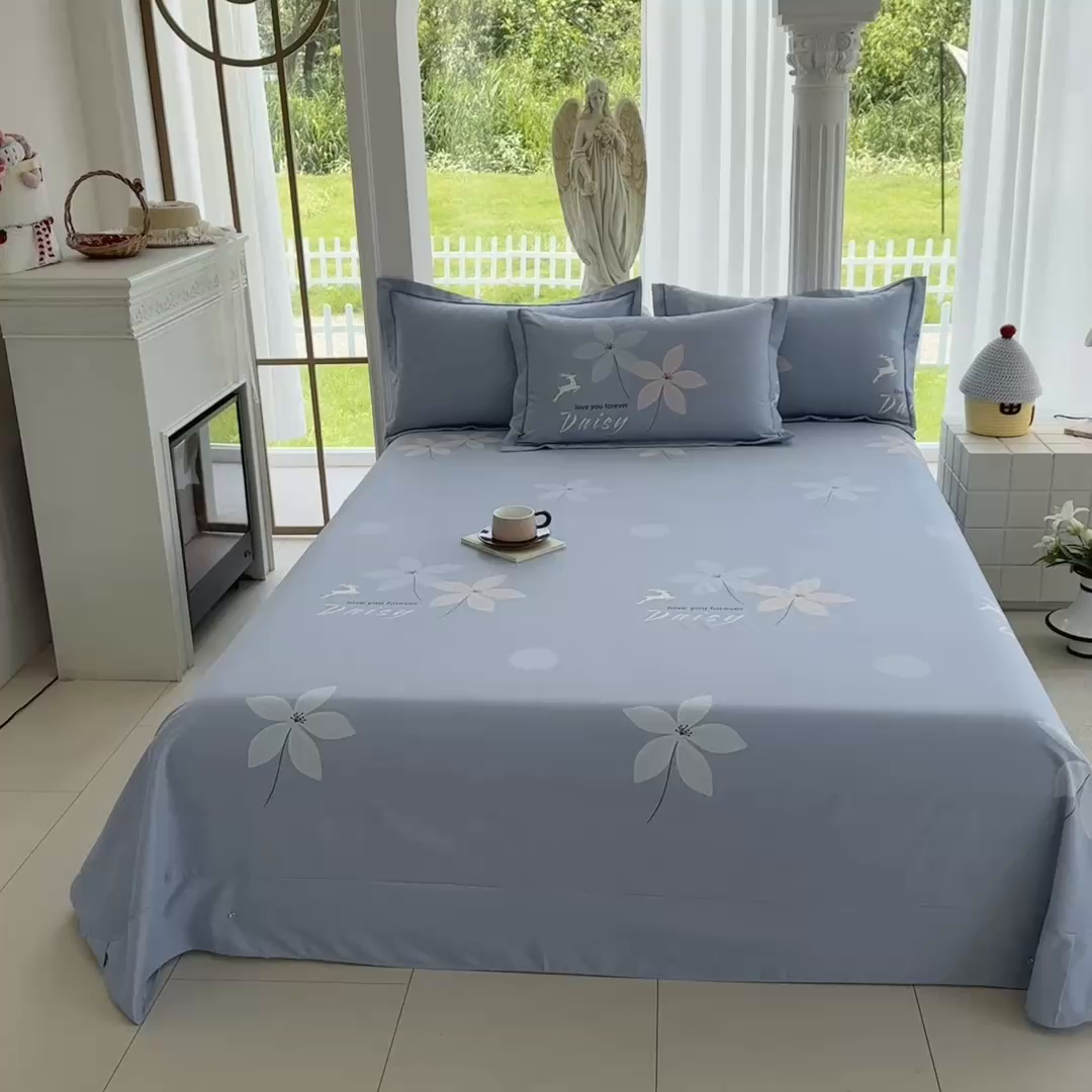 91家纺网 家纺一手货源 找家纺 家贝爱 2024新款加厚纯棉生态磨毛床单系列  一路繁华