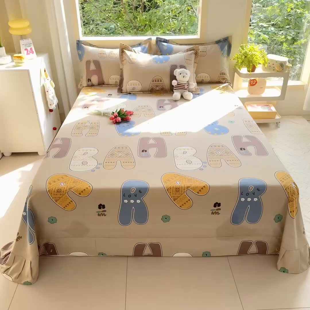 91家纺网 家纺一手货源 找家纺 家贝爱 2024新款加厚纯棉生态磨毛床单系列  印象派