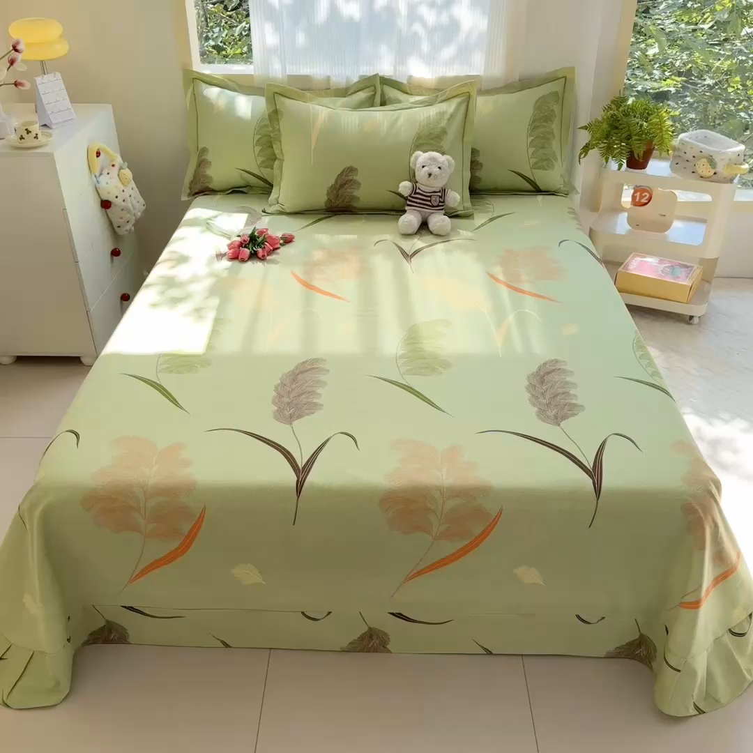 91家纺网 家纺一手货源 找家纺 （总）家贝爱 2024新款加厚纯棉生态磨毛床单系列 羽飞舞