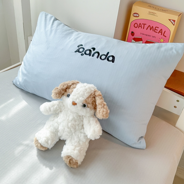 91家纺网 家纺一手货源 找家纺 多乐家纺 2025新款超柔A类母婴级加厚小竺棉学生宿舍三件套上下铺三件套四件套 Panda-蓝灰