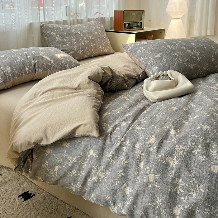 91家纺网 家纺一手货源 找家纺 名品家纺 2026新品加厚高克重亚麻原麻提花四件套（提供买家秀） 复暮