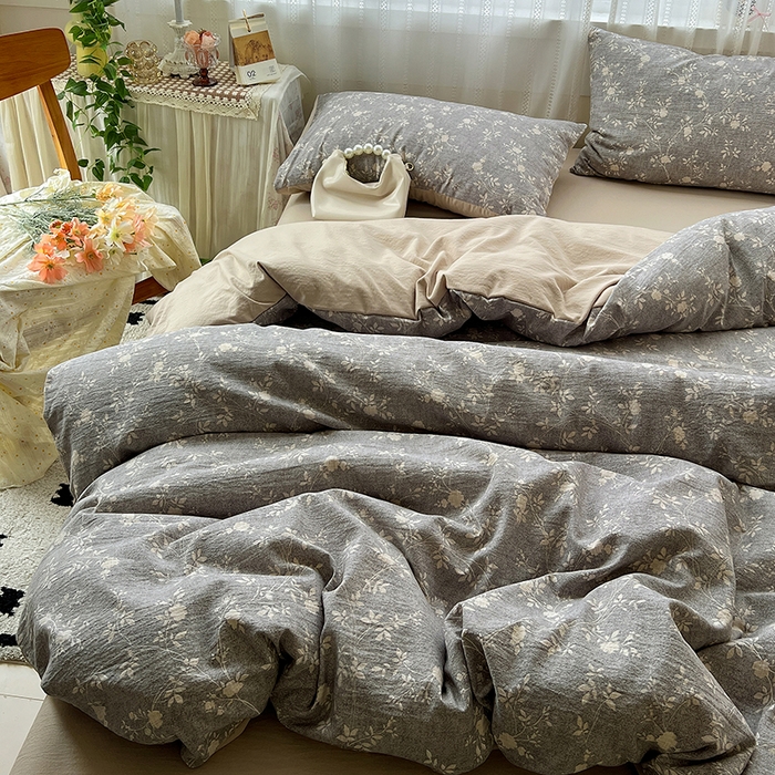 91家纺网 家纺一手货源 找家纺 名品家纺 2026新品加厚高克重亚麻原麻提花四件套（提供买家秀） 复暮