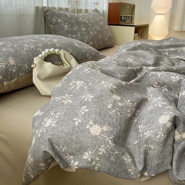 91家纺网 家纺一手货源 找家纺 名品家纺 2026新品加厚高克重亚麻原麻提花四件套（提供买家秀） 复暮