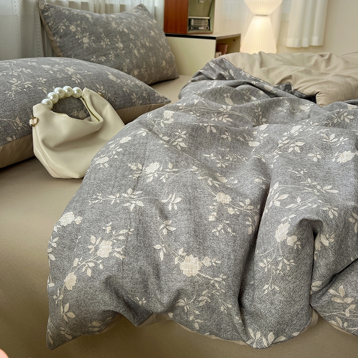 91家纺网 家纺一手货源 找家纺 名品家纺 2026新品加厚高克重亚麻原麻提花四件套（提供买家秀） 复暮