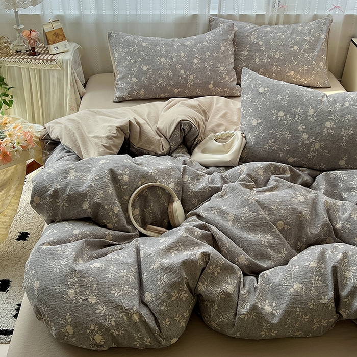 91家纺网 家纺一手货源 找家纺 名品家纺 2026新品加厚高克重亚麻原麻提花四件套（提供买家秀） 复暮