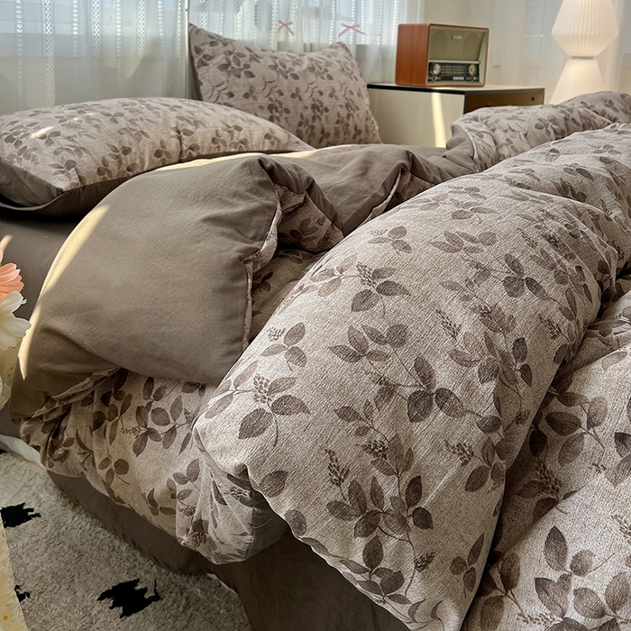 91家纺网 家纺一手货源 找家纺 名品家纺 2026新品加厚高克重亚麻原麻提花四件套（提供买家秀） 淮水竹亭