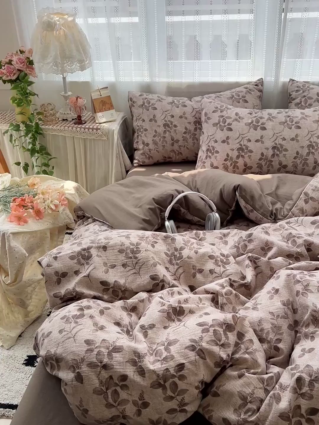 91家纺网 家纺一手货源 找家纺 名品家纺 2026新品加厚高克重亚麻原麻提花四件套（提供买家秀） 淮水竹亭