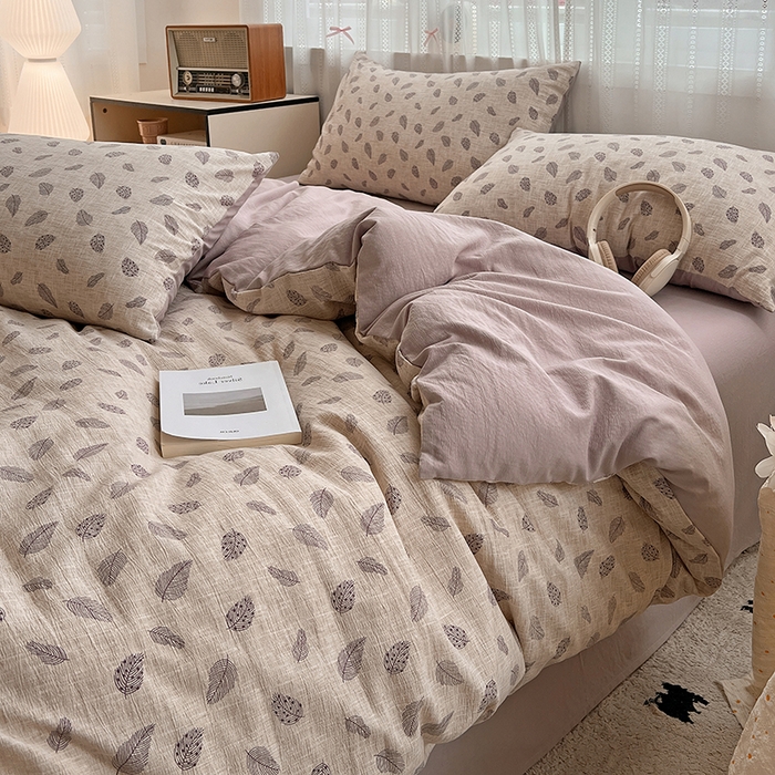 91家纺网 家纺一手货源 找家纺 名品家纺 2026新品加厚高克重亚麻原麻提花四件套（提供买家秀） 洛檀紫