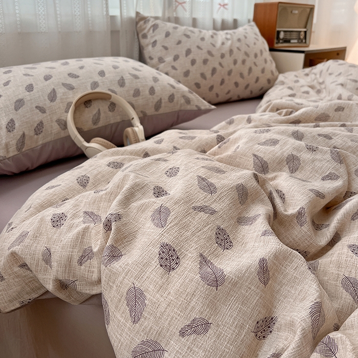 91家纺网 家纺一手货源 找家纺 名品家纺 2026新品加厚高克重亚麻原麻提花四件套（提供买家秀） 洛檀紫