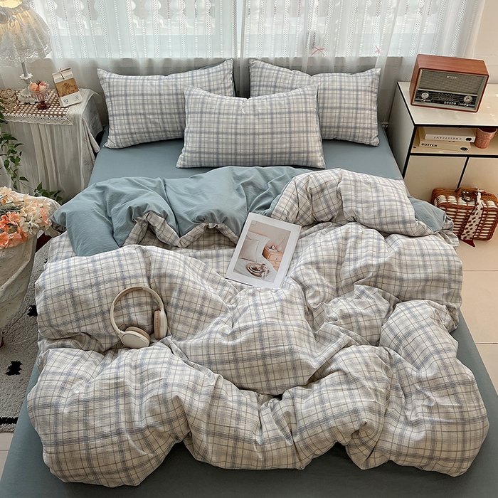 91家纺网 家纺一手货源 找家纺 名品家纺 2026新品加厚高克重亚麻原麻提花四件套（提供买家秀） 梦雨