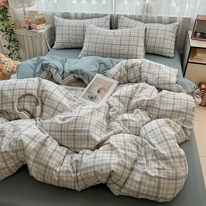 91家纺网 家纺一手货源 找家纺 名品家纺 2026新品加厚高克重亚麻原麻提花四件套（提供买家秀） 梦雨