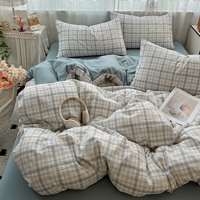 91家纺网 家纺一手货源 找家纺 名品家纺 2026新品加厚高克重亚麻原麻提花四件套（提供买家秀） 梦雨