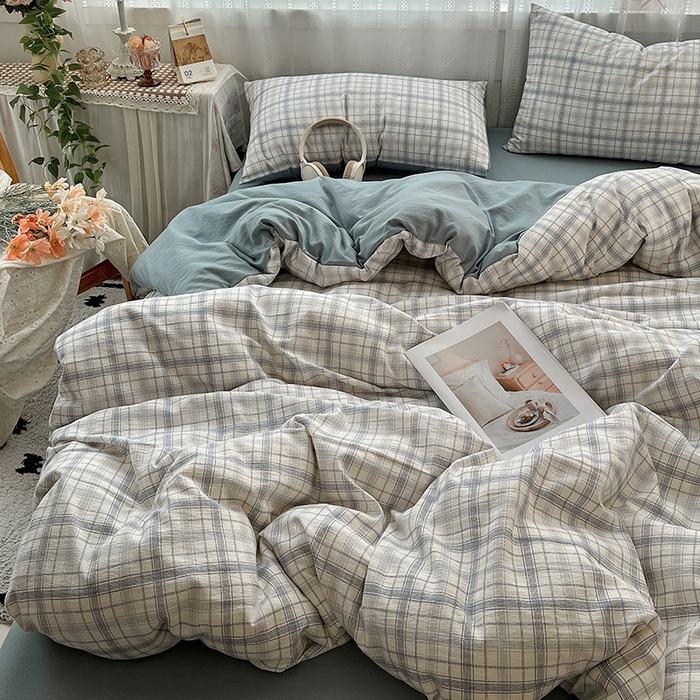 91家纺网 家纺一手货源 找家纺 名品家纺 2026新品加厚高克重亚麻原麻提花四件套（提供买家秀） 梦雨