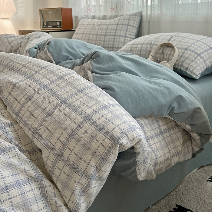 91家纺网 家纺一手货源 找家纺 名品家纺 2026新品加厚高克重亚麻原麻提花四件套（提供买家秀） 梦雨