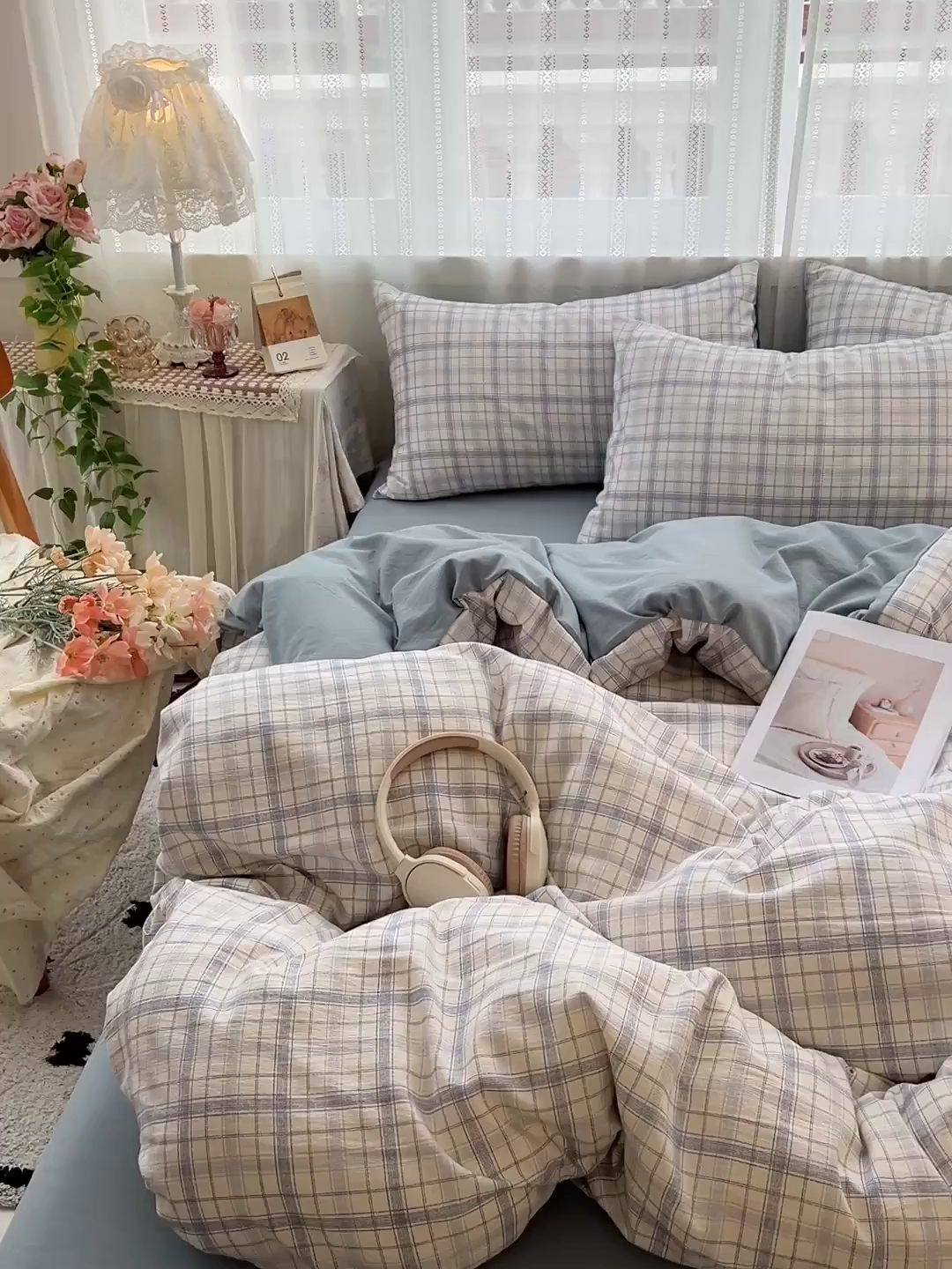 91家纺网 家纺一手货源 找家纺 名品家纺 2026新品加厚高克重亚麻原麻提花四件套（提供买家秀） 梦雨