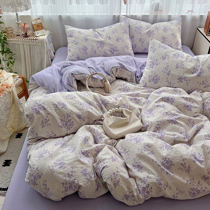 91家纺网 家纺一手货源 找家纺 名品家纺 2026新品加厚高克重亚麻原麻提花四件套（提供买家秀） 青芷