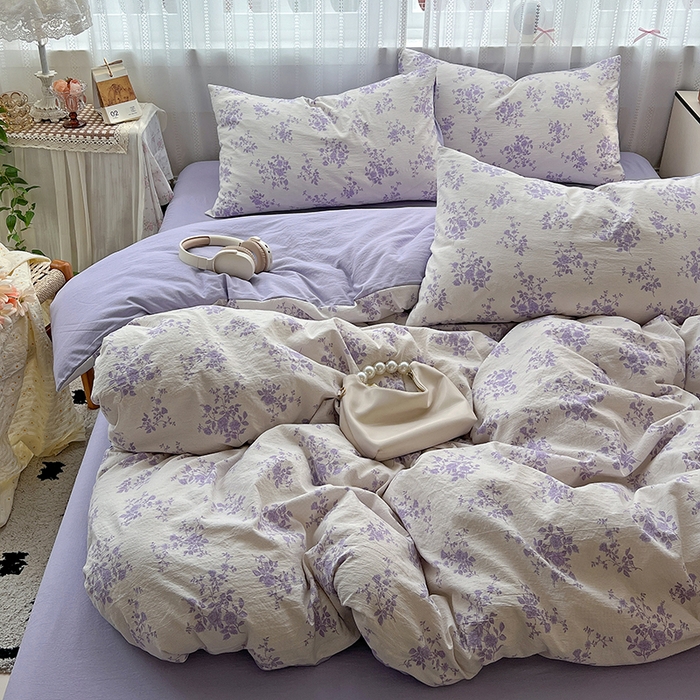 91家纺网 家纺一手货源 找家纺 名品家纺 2026新品加厚高克重亚麻原麻提花四件套（提供买家秀） 青芷